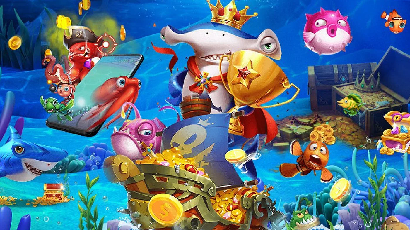 Ilustrasi permainan tembak ikan di area hiburan MAWARTOTO